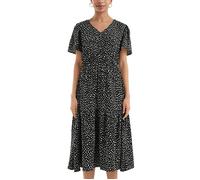 QS Viskosekleid mit All-Over-Print schwarz 40