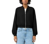 Bomberjacke QS, Damen, Gr. L (40), schwarz, Web, Obermaterial: 80% Polyester, 16% Viskose, 4% Elasthan, unifarben, lässig geschnitten hüftlang, Rundhals, elastischer Bund, Jacken Bomberjacke (10771119