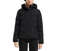 Steppjacke QS, Damen, Gr. XL, schwarz, Steppware, Obermaterial: 100% Polyester. Futter: 100% Polyester, unifarben, gerade hüftbedeckend, Rundhals, Flachstrickbündchen, Jacken, mit Kapuze (85227745-XL)