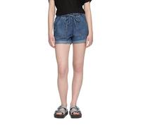 QS Loose Fit Jeansshorts mit elastischem Bund in Marine, Größe 34