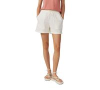 Shorts QS, Damen, Gr. 40, N-Gr, weiß, Web, Obermaterial: 100% Baumwolle, unifarben, casual, bequem extrakurz, Hosen, im Crinkle-Look und mit Bindeband (43231227-40) weiß