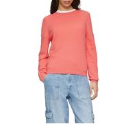 Rundhalspullover QS, Damen, Gr. XL (42), rot, Strick, Obermaterial: 60% Viskose, 40% Baumwolle, unifarben, casual, regular fit taillenbedeckt, Rundhals, Langarm Rippbündchen, Pullover, in Strick Optik