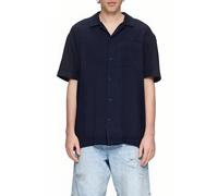 Kurzarmhemd aus Musselin M blau