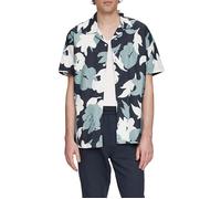 Kurzarmhemd mit All-over-Print XL blau