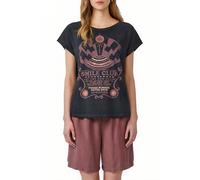 Q/S designed by - Gewaschenes T-Shirt mit Frontprint schwarz - Gr. - L