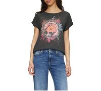 Oversize-Shirt in gewaschener Optik mit Frontprint schwarz S