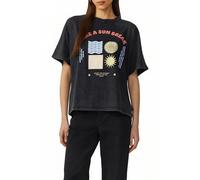 Gewaschenes T-Shirt mit Frontprint XL schwarz 2167426.99D0.XL