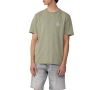 Gewaschenes T-Shirt mit Front- und Rückenprint M grün 2169516.73D0.M