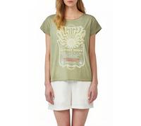 Gewaschenes T-Shirt mit Frontprint XXL grün 2167498.72D1.XXL