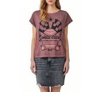 Gewaschenes T-Shirt mit Frontprint XS lila 2167498.47D0.XS