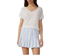 Locker geschnittenes T-Shirt aus Leinenmix Creme L