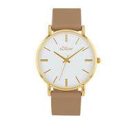 s.Oliver Quarzuhr Damen, Beige, Silikon, Alloy 2038374