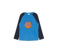 Langarmshirt mit Kontrastärmeln und Front-Print 104/110 blau 2150273.5952.104_110