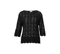s.Oliver Red Label - Ajour-Strickpullover mit 3/4-Ärmeln schwarz - Gr. - 36
