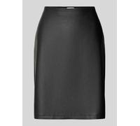 s.Oliver RED LABEL Ausgestellter Mini-Rock in Glattleder-Optik in BLACK, Größe 44