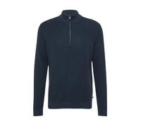 s.Oliver Red Label - Baumwoll-Pullover mit Struktur und Troyer-Kragen blau - Gr. - L