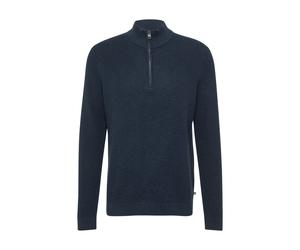 s.Oliver Red Label - Baumwoll-Pullover mit Struktur und Troyer-Kragen blau - Gr. - XXL