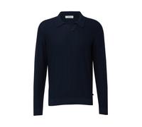 Baumwoll-Strickpolo mit Flammgarnstruktur L blau 2177501.5978.L