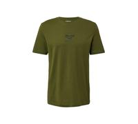 Baumwoll-T-Shirt mit Crew Neck und Front-Print S olive 2172359.79D2.S