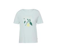 s.Oliver Baumwoll-T-Shirt mit Frontprint und Pailletten Blau Größe 34