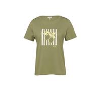 Baumwoll-T-Shirt mit Frontprint und Pailletten 36 olive 2176247.79D0.36