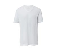 Baumwoll-T-Shirt mit V-Ausschnitt und Logo 3XL weiß 2169268.0100.3XL