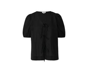 s.Oliver Red Label - Baumwollbluse mit V-Ausschnitt schwarz - Gr. - 34