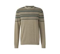 s.Oliver Red Label - Baumwollpullover mit Norwegermuster beige - Gr. - S