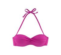 Bandeau-Bikini-Top S.OLIVER "Spain", Damen, Gr. 38, Cup A, pink, Microfaser, Microfaser, unifarben, Bikini-Oberteile Bandeau-Bikini-Top, in unifarben mit Wickeloptik (749904-38)