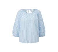 s.Oliver Bluse Klassisch Damen Gr. 38 Blau gestreift Baumwolle/Viskose Relaxed Fit Rundhals