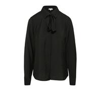 Strukturierte Bluse mit abnehmbarer Schluppe 36 schwarz