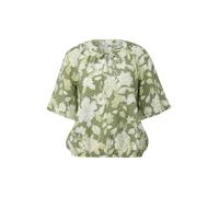 s.Oliver Red Label - Bluse mit floralem Allover-Print und Bindedetail grün - Gr. - 34