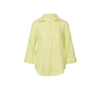 Hemdbluse S.OLIVER, Damen, Gr. 34, electric lime, Web, Obermaterial: 52% Leinen, 48% Viskose, unifarben, regular fit normal, V-Ausschnitt, Manschette, Blusen Hemdbluse, mit 3/4-Ärmeln (29119417-34)