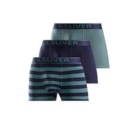s.Oliver RED LABEL Bodywear LM Herren s.Oliver 3X gestreift Boxershorts, Aqua/Navy, passend (3er Pack)