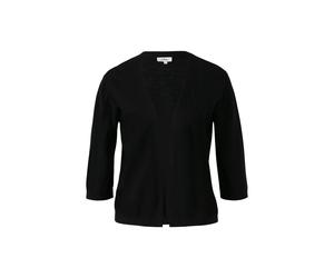 s.Oliver Red Label - Feinstrickcardigan aus Baumwolle mit 3/4-Ärmeln schwarz - Gr. - 34