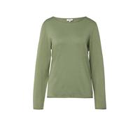 s.Oliver Damen Strickpullover Feinstrick U-Boot-Ausschnitt 100% Baumwolle Khaki Gr. 42