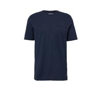 Flammgarn-T-Shirt mit Brusttasche und offenen Kanten XXL blau 2163479.5852.XXL