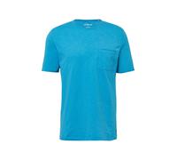 s.Oliver T-Shirt Flammgarn mit Brusttasche und offenen Kanten M Türkis