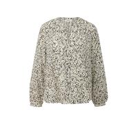 Langarmbluse S.OLIVER, Damen, Gr. 36, grau floral, Web, Obermaterial: 100% Viskose, gemustert, regular fit normal, Rundhals, elastischer Bund, Blusen Langarmbluse, mit All-Over Print (74512569-36)