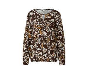 s.Oliver Red Label - Gemusterte Bluse im Relaxed Fit braun - Gr. - 34