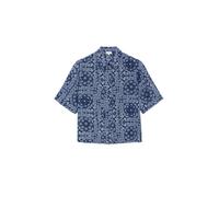 s.Oliver Red Label - Gemusterte Kurzarmbluse blau - Gr. - 42