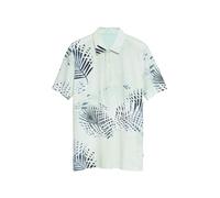 Flammgarn-Poloshirt mit All-over-Print S türkis|mehrfarbig 2178231.64A6.S