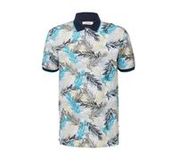 s.Oliver Red Label - Gemustertes Poloshirt mit Kontrast-Details blau - Gr. - XXL