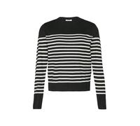 s.Oliver Gestreifter Strickpullover aus Viskosemix Regular Fit Schwarz/Weiß Größe 42