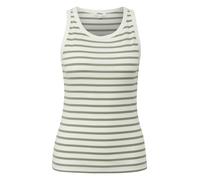 Tanktop S.OLIVER, Damen, Gr. 34, khaki stripe, Rippware, Obermaterial: 95% Baumwolle, 5% Elasthan, gestreift, slim fit normal, Rundhals, Tops Tanktop, mit Streifen Muster (69359137-34)