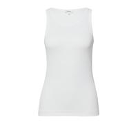 Tanktop S.OLIVER, Damen, Gr. 36, weiß, Rippware, Obermaterial: 95% Baumwolle, 5% Elasthan, unifarben, slim fit normal, Rundhals, Tops Tanktop, mit Streifen Muster (44868949-36) weiß