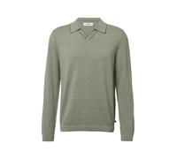Fein gestreifter Pullover mit Polokragen und abgesetzten Bündchen XL olive|weiß 2177498.79G1.XL
