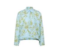 s.Oliver Red Label - Hemdbluse in lockerer Passform mit Tunnelzug blau/grün - Gr. - 34