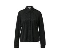 s.Oliver Red Label - Hemdbluse mit Glitzergarn und verlängertem Rückensaum schwarz - Gr. - 44