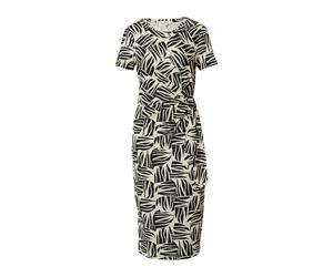 s.Oliver Red Label - Jersey-Etuikleid mit Knotendetail beige/schwarz - Gr. - 34